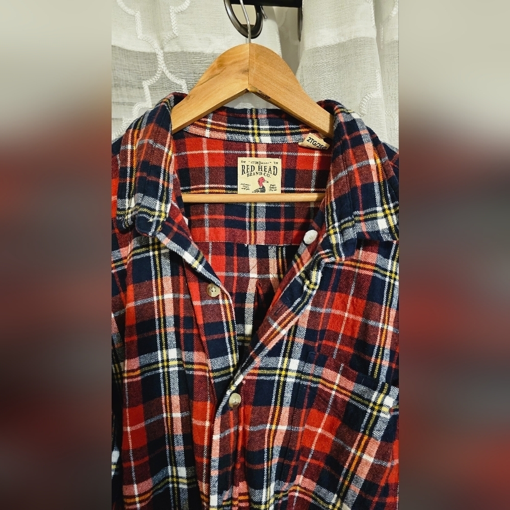 Heritage Red Plaid Men's Shirt 2X - Picture 4 of 4
